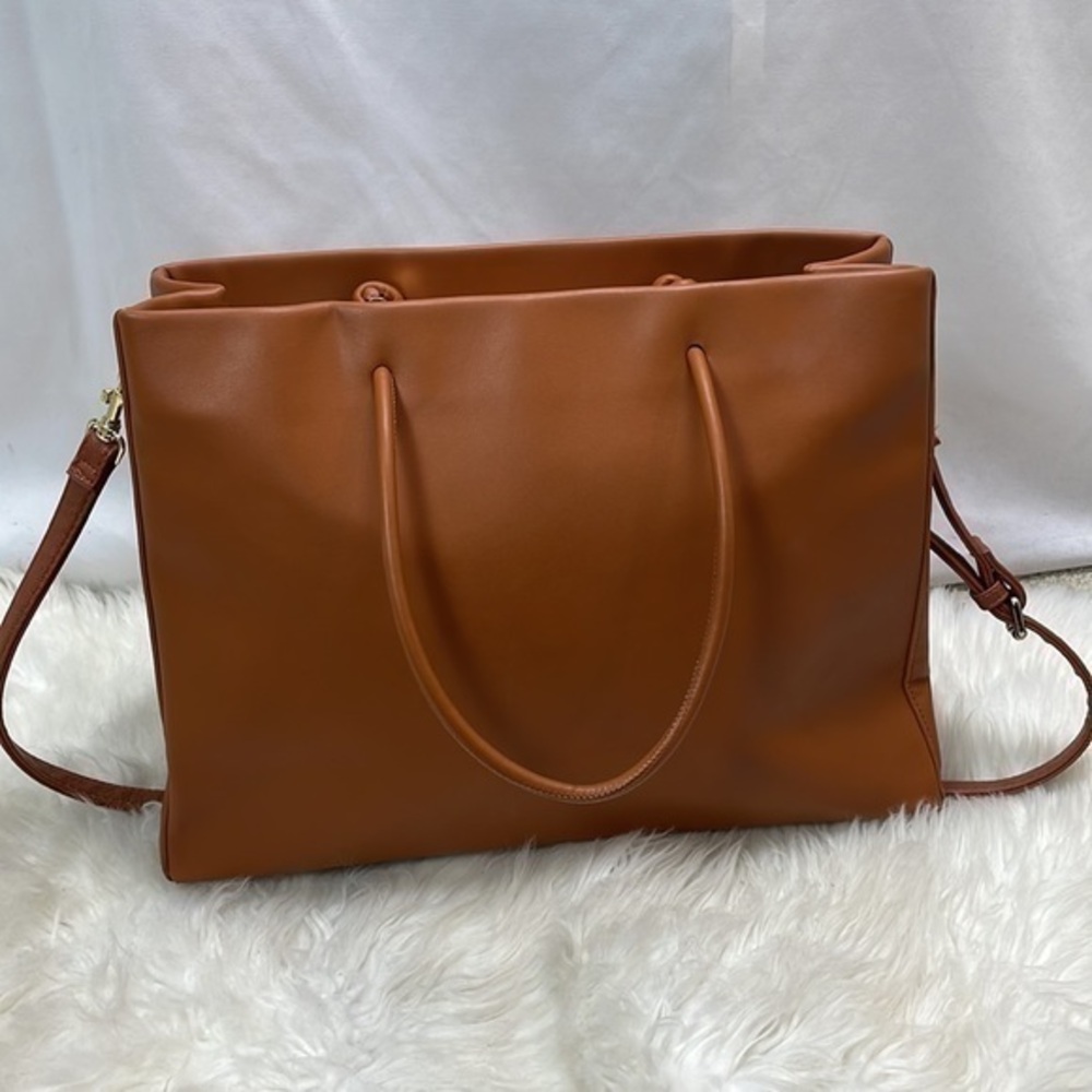 Brown Satchel bag with Shoulder Strap, 16” x 13”